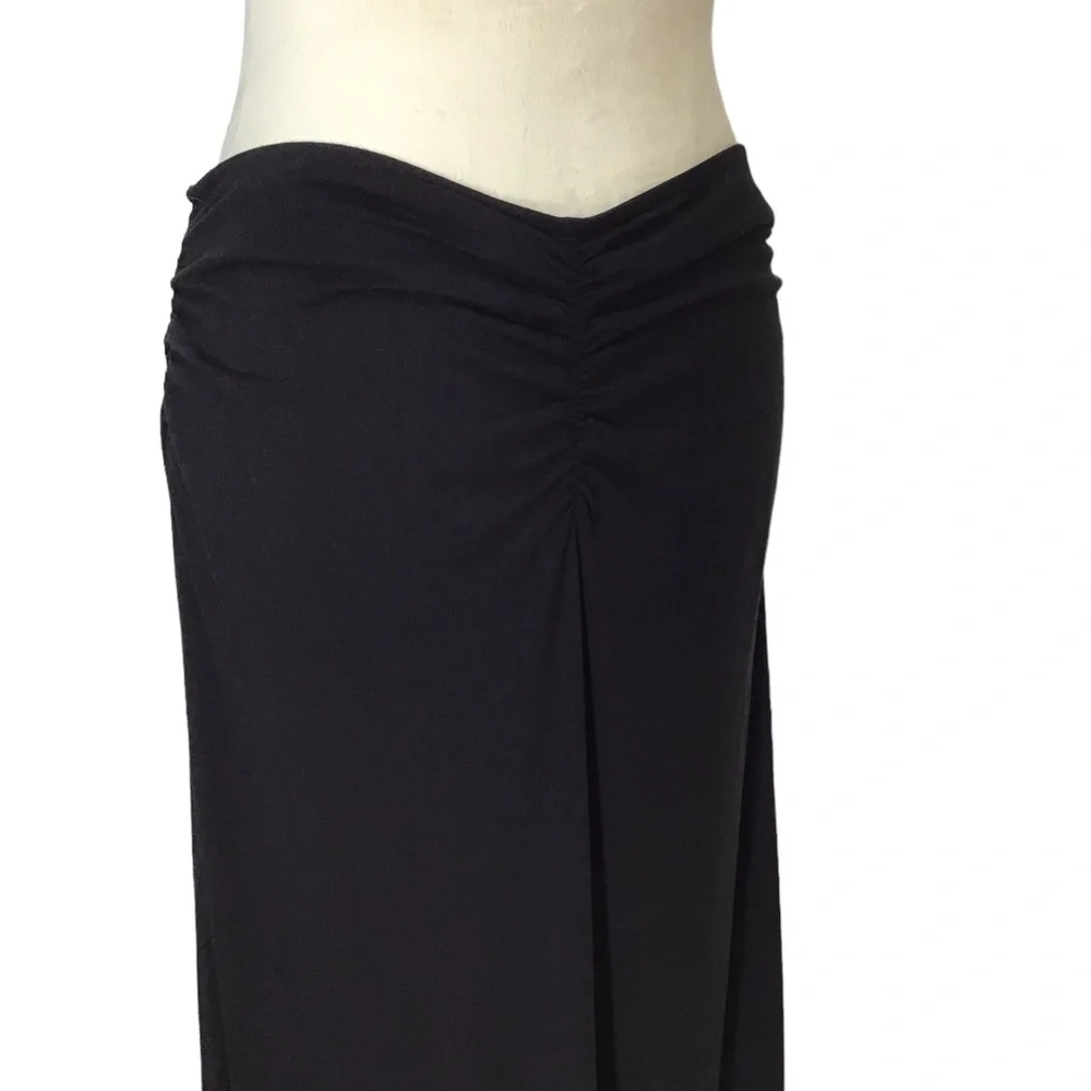 Revolve X House Of Harlow Black Ruched Maxi Skirt Size Large